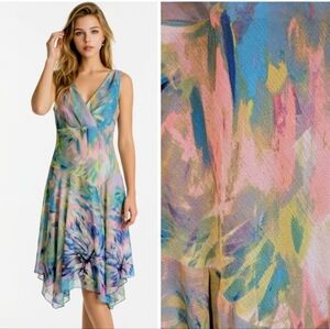 Rabbit Designs Womens Grecian Silhouette Midi Dress Sleeveless Pastel Colors 10